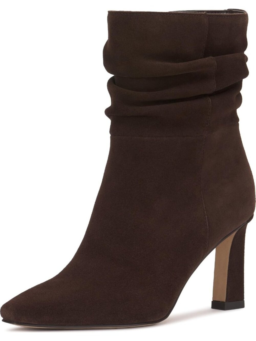 Women's Brownie Suede Pointed Toe Block Heel Modern Grenna Slouchy Ankle Boots
